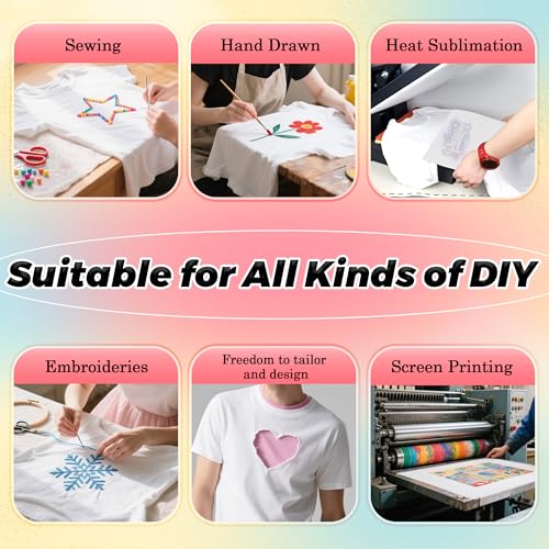 Joyclub 3 PCS White Polyester T Shirts Bulk Sublimation Blanks Unisex Wholesale Crew Neck Short Sleeve for Heat Transfer DIY4