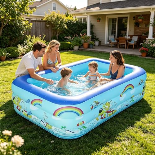 Piscine gonflable renforcée avec valve pour éviter l'accumulation d'eau