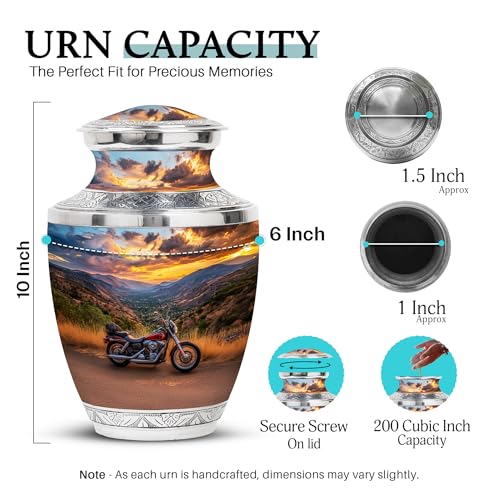 Image of Bike Urn Decorative Urns for Human Ashes 1 Large & 2 Small | Ashes Urns Human Remains, Funeral Urns Ashes