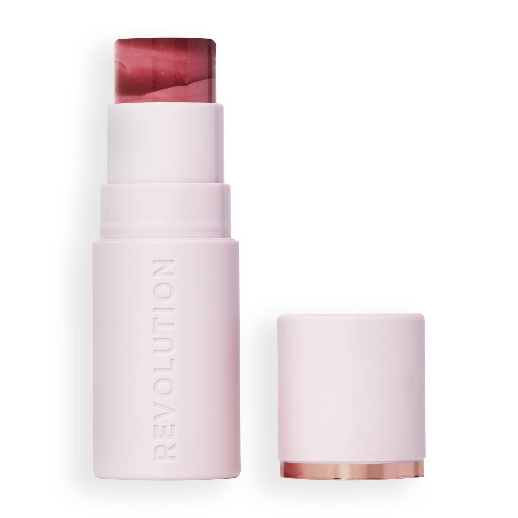 Revolution, Skin Silk Marble Blush Stick, Buildable Colour for Cheek Eye, & Lip, Cream-to-Powder Formula