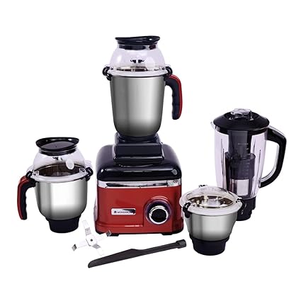 Wonderchef Sumo Mixer Grinder 1000W With 3 Stainless Steel & 1 Fruit Filter Jar 5 Years Warranty On Motor, Rust And Black