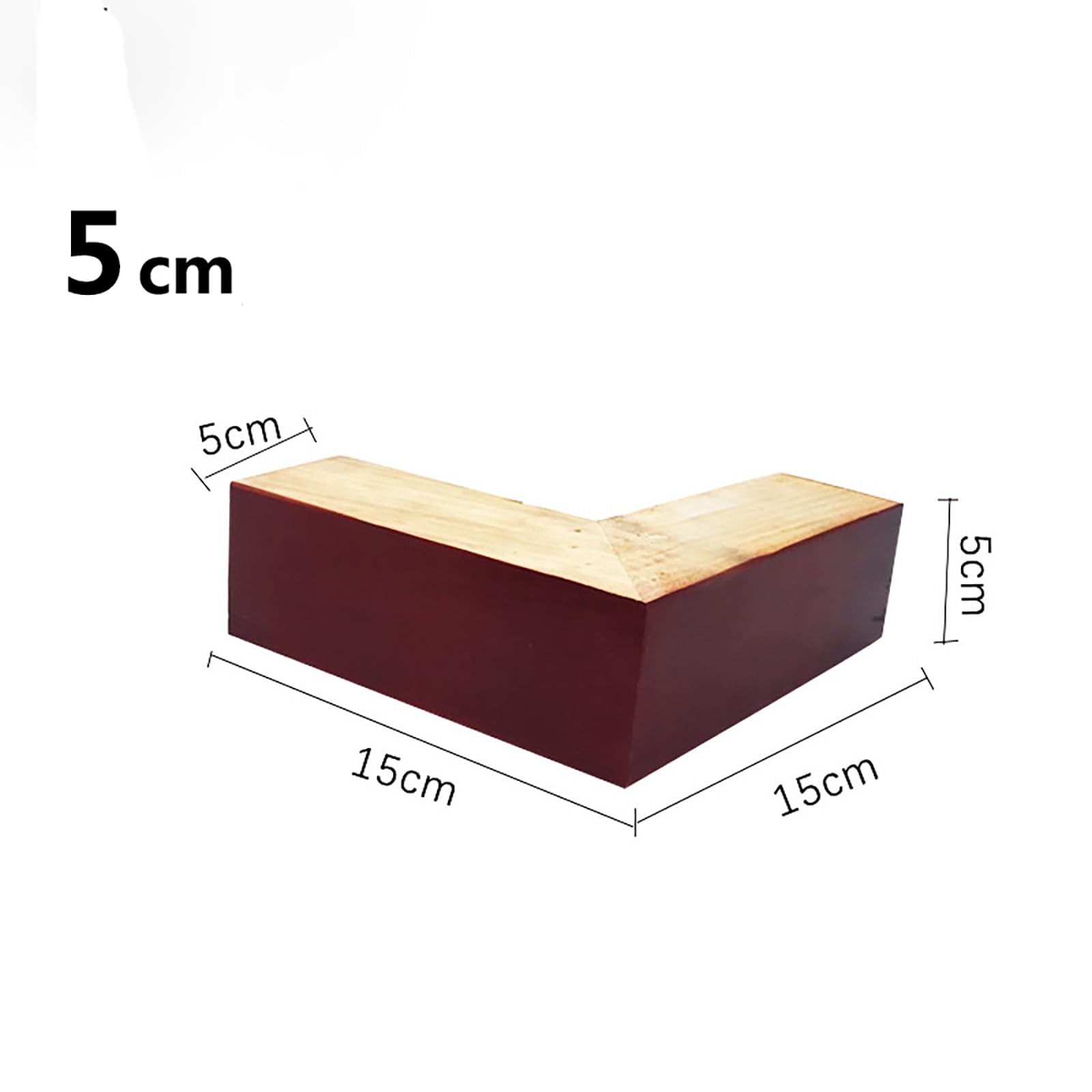 Juego de 4 elevadores de cama y patas de sofá de madera, patas de muebles para sofá, tocador y mesa en forma de L, reemplazo perfecto para mayor altura y estilo (5 cm)