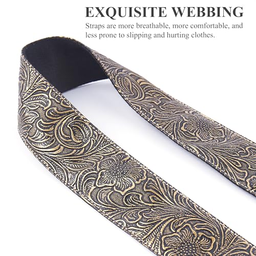 Image of Purse Straps Replacement Crossbody,Crochet Purse Strap for Handbags,Wide Shoulder Straps for Bags(5-Carved Copper Gold)