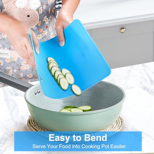 Bkinpid Flexible Cutting Board BPA Free 4 Colored Plastic Cutting Board Mat Set, Dishwasher Safe, 11.4 in x 7.5 in, 2mm Thickness… - Image 2