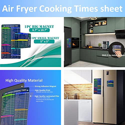 5 In 1 Air Fryer Accessories Kit Including Oil-Proof Air Fryer Disposable Paper Liner, Reusable Silicone Air Fryer Liners,Oil Sprayer, Magnetic Cheat Sheet Set With Cook Times And Temperature,Cookbook #TOP4