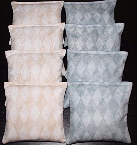 BackYardGamesUSA Cornhole Bean Bags Silver Grey Gray & Gold ACA Regulation Outdoor Wedding Game