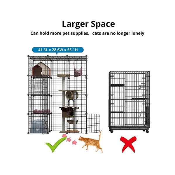 Eiiel-Large-Cat-Cage-Enclosure-Indoor-DIY-Cat-Playpen-Detachable-Metal-Wire-Kennels-Crate-2x3x4-Large-Exercise-Place-Ideal-for-1-3-Cat Eiiel-Large-Cat-Cage-Enclosure-Indoor-DIY-Cat-Playpen-Detachable-Metal-Wire-Kennels-Crate-2x3x4-Large-Exercise-Place-Ideal-for-1-3-Cat