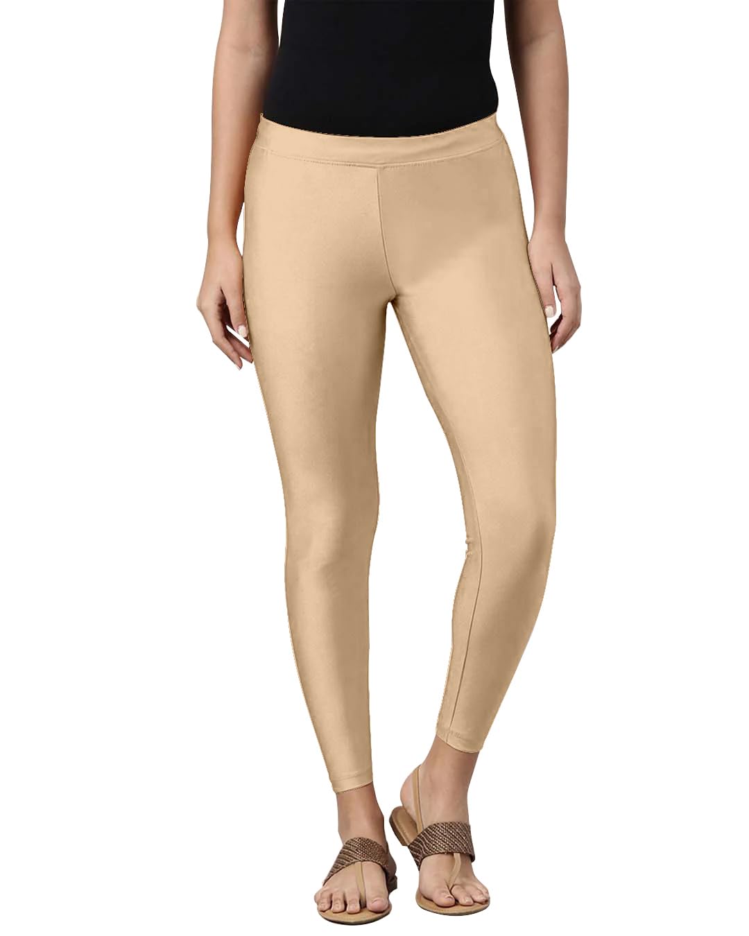 mehrang Tailored Cut & Slim Fit Stetchable Fabric Ankle Length Shimmer Leggings for Womens and Girls-picture-22