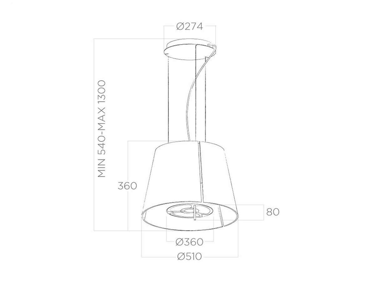 Elica Grace 480 m³/h Lampadario a sospensione Bianco - Cappe (480 m³/h, Filtrante, 65 dB, Sospeso, Bianco, Vetro, Acciaio inossidabile)