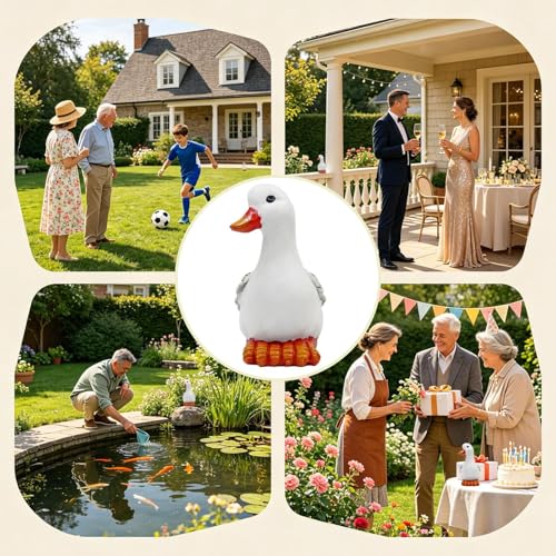 Statue de canard de jardin en résine durable pour briser la monotonie du gazon