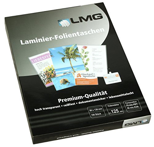 Plastifier 90 x 130 mm LMG lmg90 x 130 x 125 pochettes 2x125 microns