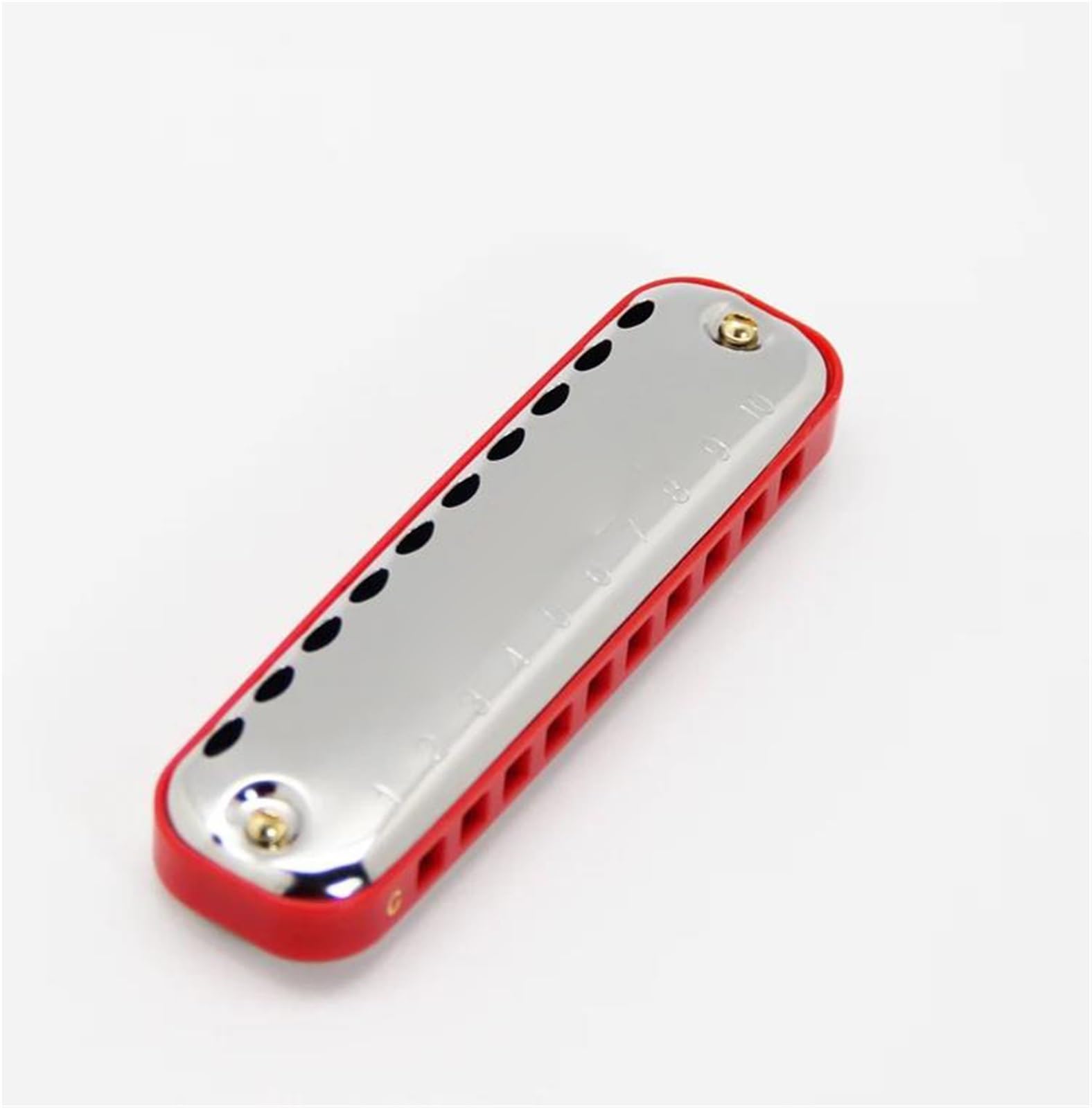 Zestaw Harmonijkowy Blues Harp 10 Hole Key Of C Diatoniczna Harmonijka ABS Grzebień Harmonijka(Red)