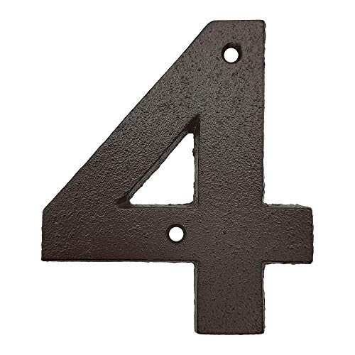 Número de casa de 4.7 pulgadas para exteriores o interiores, números y letras de hierro fundido rústico de primera calidad para proyectos de bricolaje o puerta, calle, macetas, decoración creativa de