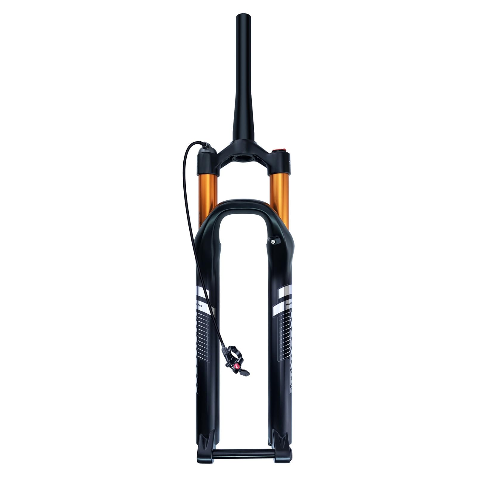 WIQUYBML Mountain Bike Forks 27.5/29inch Bikes Suspension Fork 1-1/8" Straight/tapered Front 120mm Travel Rebound Damping Manual/Remote 15 * 100mm Thru Axle(Tapered-remote,GOLD27.5)