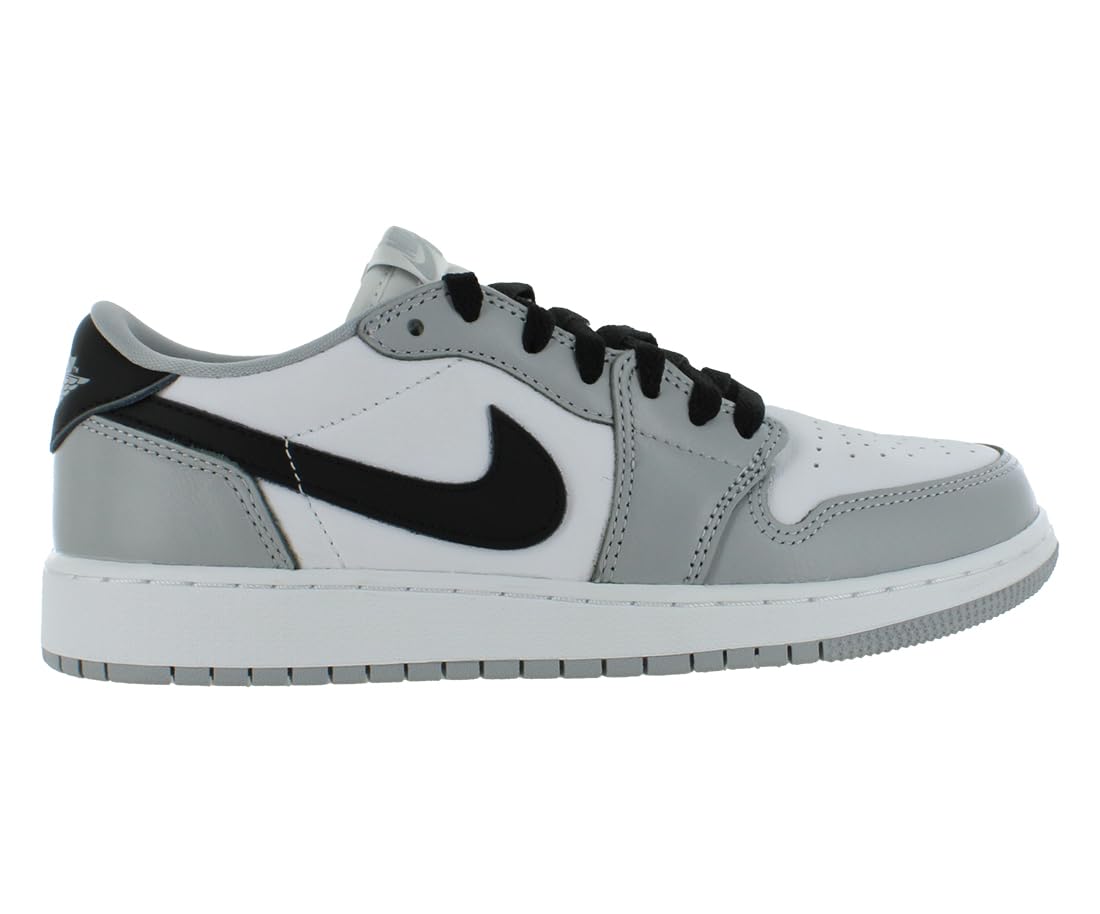 Air Jordan 1 Low OG Wolf Grey Big Kids' Shoes (CZ0858-110, White/Wolf Grey/Black) Size 7