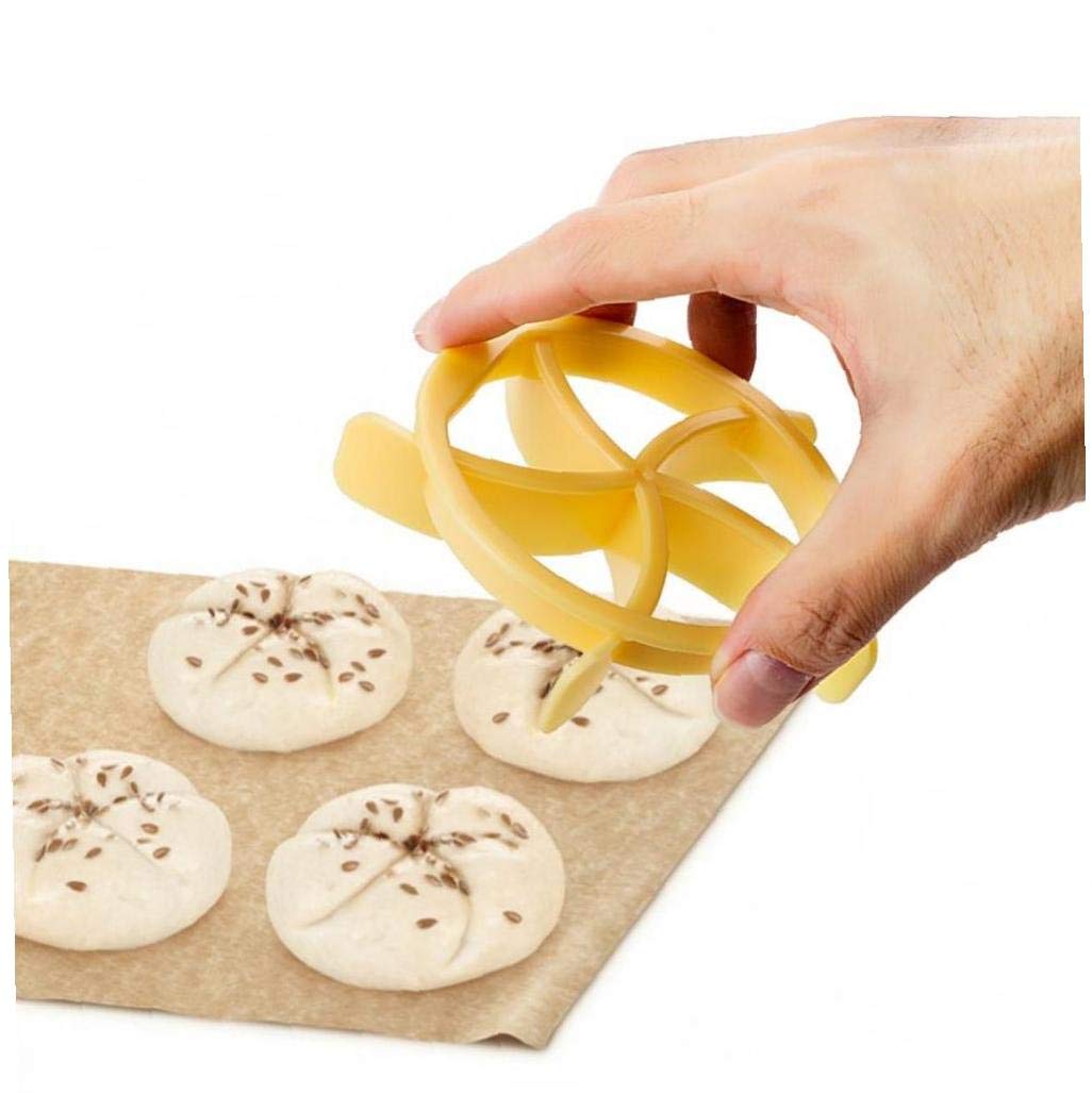 Ruluti Yellow Bread Mold Round Bread Stamp Bread Rolls Mold Cookie Cutter Dough Biscuit Press Mold For Restaurant Home Kitchen