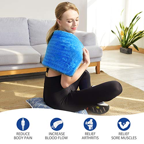 Heating Pad for Back Pain and Cramps Relief ATMOKO XL Electric Heat Pad 12"x25.5" Heat Pads 1.5X Heat Area Upgrade, Auto-Off, Washable, Fast Heating, Moist & Dry Heat Therapy Options