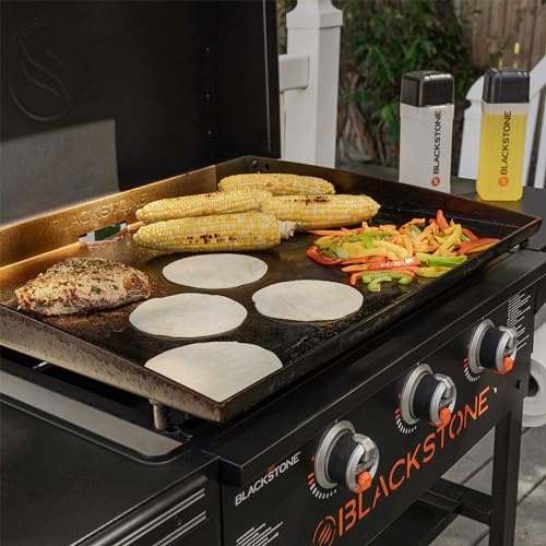 Image of 28 Inch Blackstone Griddle 2080 Original 3-Burner XL Griddle with Hood and Side Shelves Outdoor Flat Top Grill