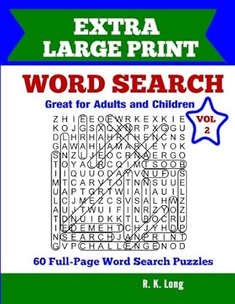 Amazon.com: Extra Large Print Word Search, Volume 2: 60 Full-Page Word ...