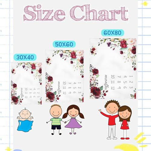Image of OLIVE OLIVIA Monthly Milestone Blanket, First 12 Months Baby Milestone for Baby Girls, Perfect Baby Blanket Gifts with Pentagram Frame, 50 inchx60 inch