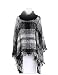 Womens Knitted Poncho Cape Pullover Sweater Turtleneck Tassel Winter Shawl