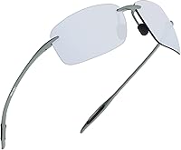 Vista 45 de JULI - Lentes de sol deportivos para hombres y mujeres, marco sin montura Tr90 para correr, pesca, golf, surf, conducción, MJ8009