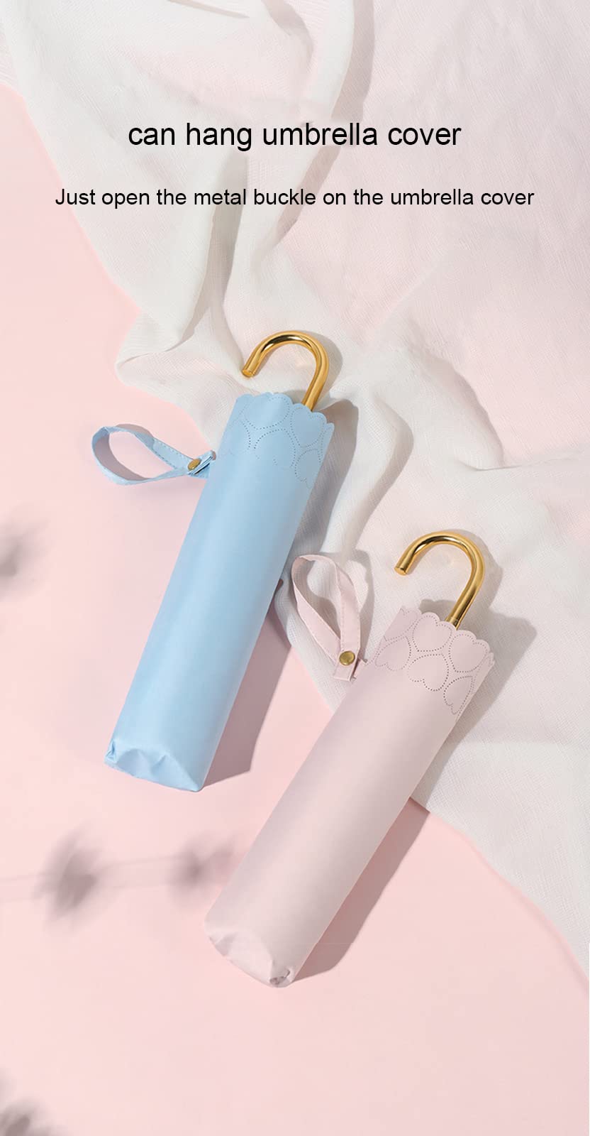 Parapluie de Voyage Coupe-Vent, Parapluie Pliable Compact Portable avec poignée en Forme de U, Parapluie pour Hommes Femmes