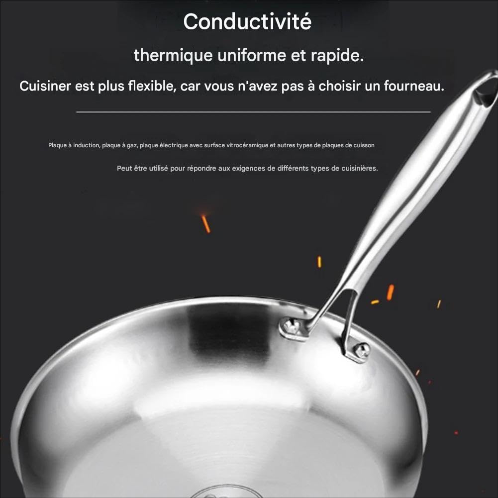 Poêle En Titane, Multi-Tailles 22/24/26/28/30 Cm – Antiadhésive Naturelle Sans Revêtement Chimique, Surface Martelée Chauffe Ultra-Rapide – Compatible Induction, Gaz, Céramique (sans couvercle,22cm)
