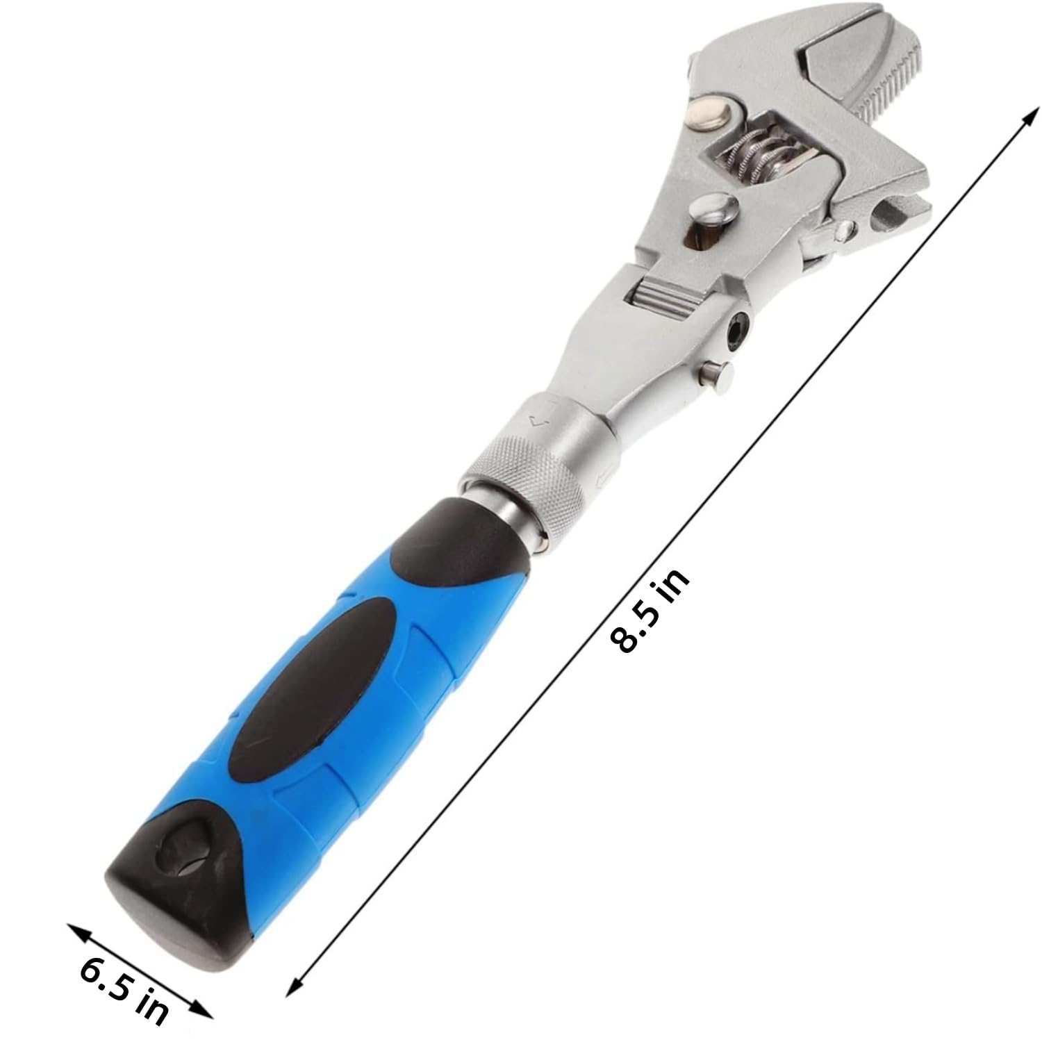 YWHWXB Flexhead Ratcheting Adjustable Wrench, 10” to 12”, Retractable Extension Shank, 180° Rotating Head, Double Wrench Ratchet - Image 2