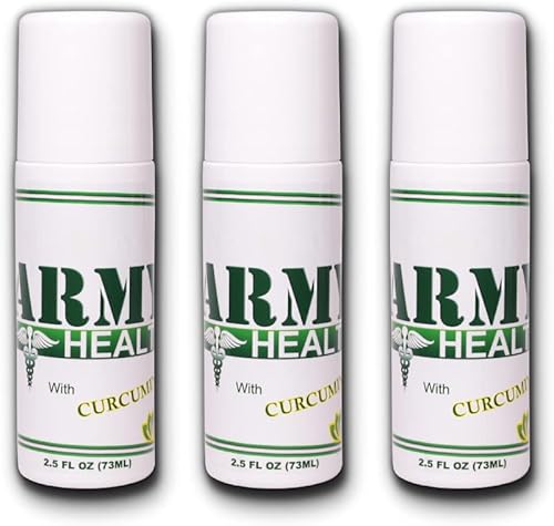 ARMY HEALTH Paquete de 3 unidades Curcumina de cúrcuma 100% natural Alivio del dolor Inflamación Migraña Dolor de cuello y espalda Dolor de