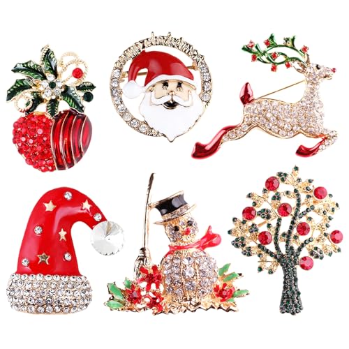 【Regalo perfetto】Spilla elegante con cristalli sono un ottimo regalo per amici, familiari o per te stesso, abbinandosi perfettamente al tema natalizio o alle festività invernali