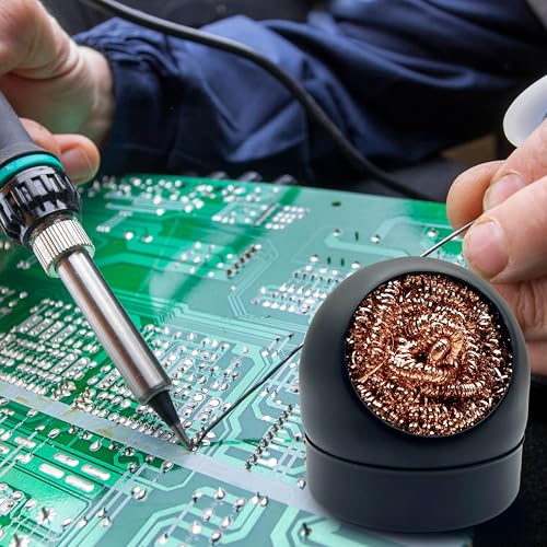 Image of Soldering Iron Tip Cleaner, Solder Tip Cleaning Wire, with 4 Soft Coiled Brass Wire ball
