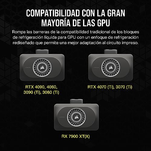 Bloque de refrigeración GPU Corsair iCUE Link XG3 negro con sistema de conexión simplificada 5