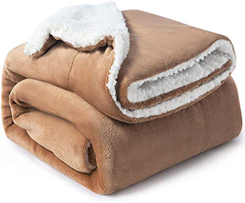 BSB HOME Polyester Micromink Warm Sherpa Super Soft Flannel Solid...