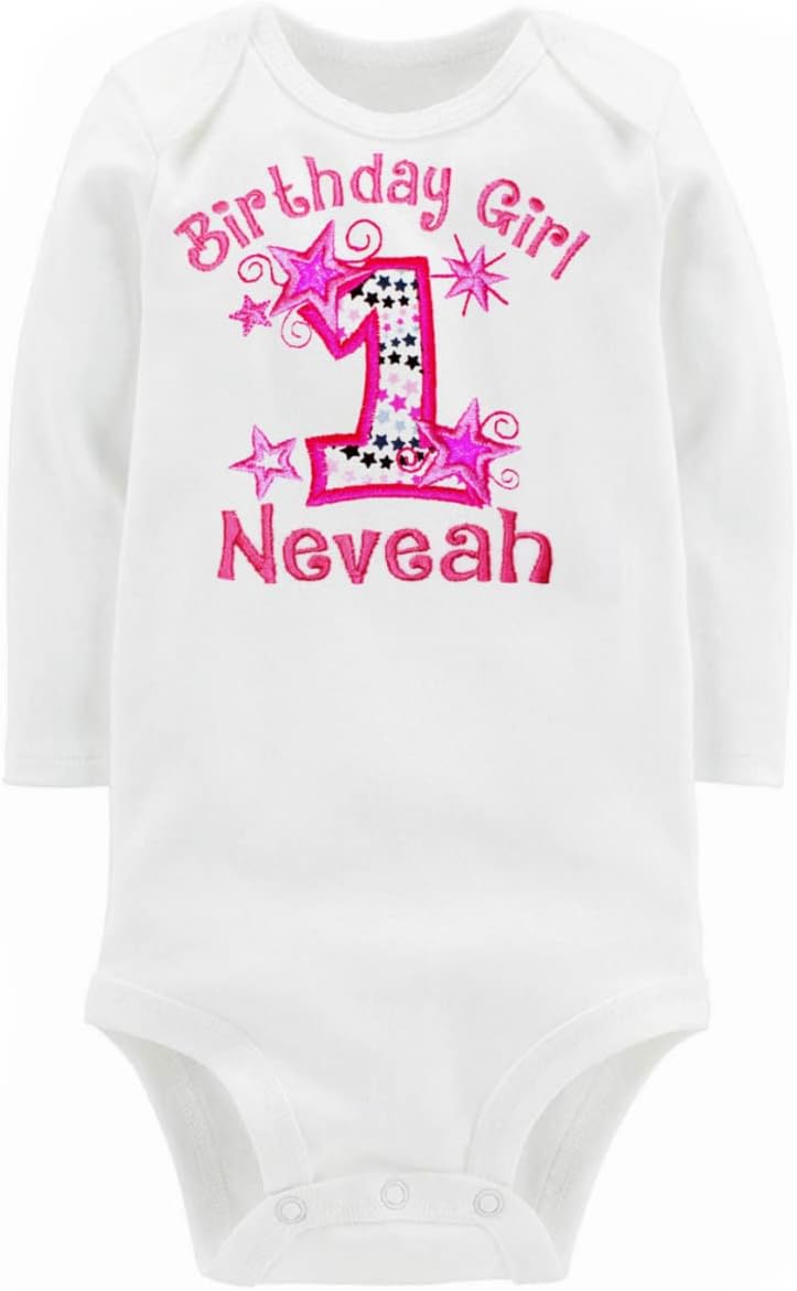 First Birthday Girl Outfit Personalized with Baby Custom Name
