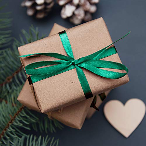 FEPITO Dark Green Ribbon 6mm 10mm 15mm Green Satin Ribbon Set Ribbons for Crafts Gift Wrapping Floristry Christmas Decoration (23M/Roll x 3Rolls)(Green) - Image 4