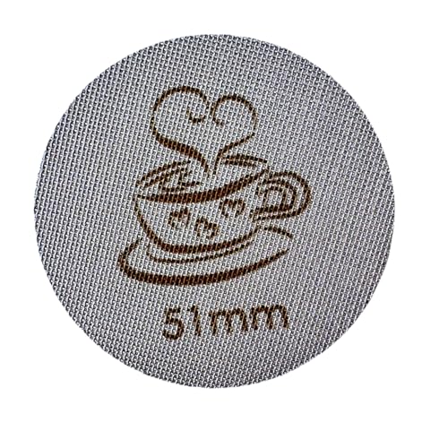 Pantalla de disco espresso de 51 mm, pantalla de filtro de espresso de 1,7 mm de grosor, accesorios de espresso de acero inoxidable 316 para portafiltro de máquina de espresso