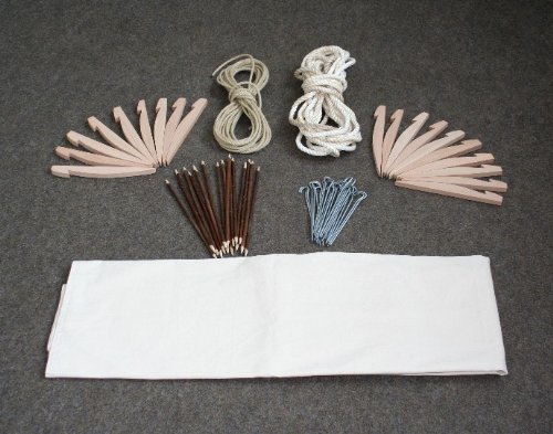 Zelte-Max Orig. Zubehörset für Ø 3m Tipi Indianertipi Zubehör Holzpaket Spielzeug