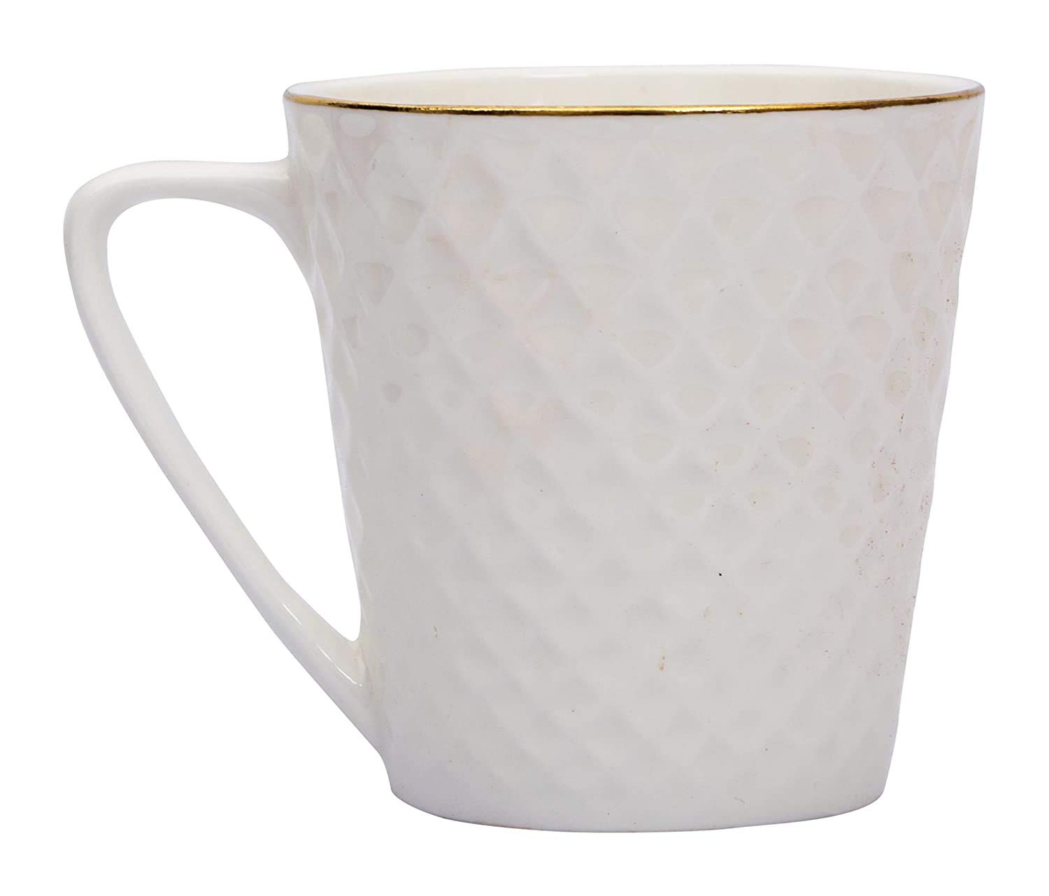 Home-Cart Bone China Tea Coffee Cup Set Geometric Patterns - 6 Pieces(Color- White & Golden) 180ml - Set of 6 Pieces 1