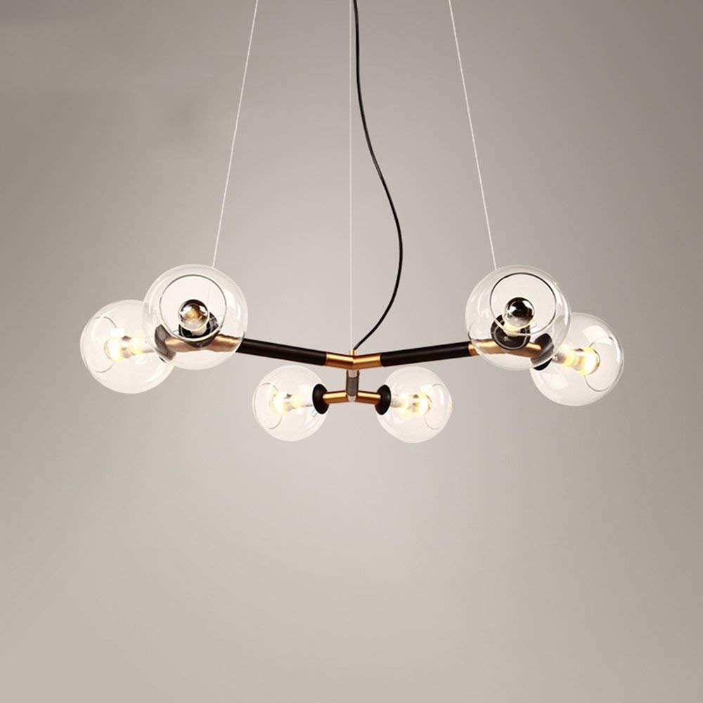 CWJ Nordic creative led glass ball iron lighting dining table lamps living room restaurant gold chandelier