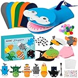 WATINC 6Pcs Hand Puppet Making Kit, Art Craft Felt Sock Puppet Toys, Creative DIY Make Your Own Pompoms Wiggle Googly Eyes Storytelling Role Play Party Supplies Gift for Girls Boys (Ocean Animals)