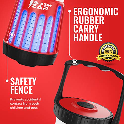 Blazin Led Bug Zapper Lantern ǀ Ultraviolet Camping Mosquito Killer Light Indoor ǀ Outdoor Bug Fly Moth Zapping Lamp ǀ 3-D Battery Powered ǀ 4 Modes - 600 Lms - 46 Hrs ǀ #TOP1
