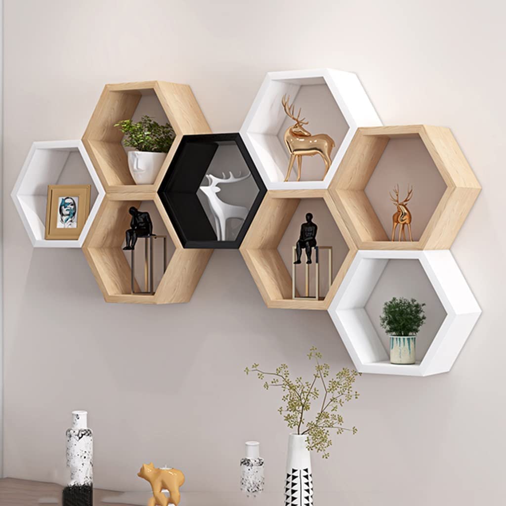 Amazon｜六角形セット、壁掛けハニカムファームハウス収納棚、寝室