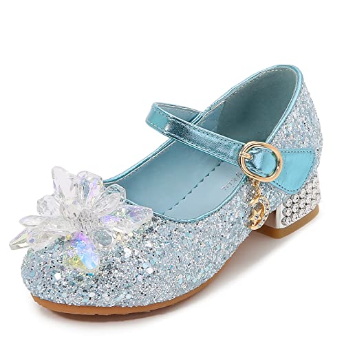 YOSICIL Zapatos de Lentejuelas Zapatos de Princesa Zapatillas de Frozen Zapatos de Tacón Niña...