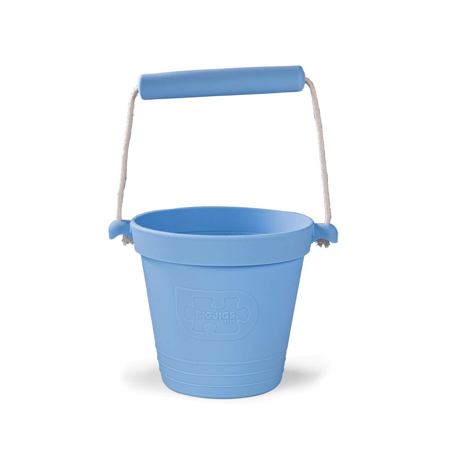 Bigjigs Toys Adventure Collapsible Bucket (Powder Blue) - Silicone Bucket for Sandpit, Holiday Toys for Toddlers, Quality Sand and Water Toys — image 1