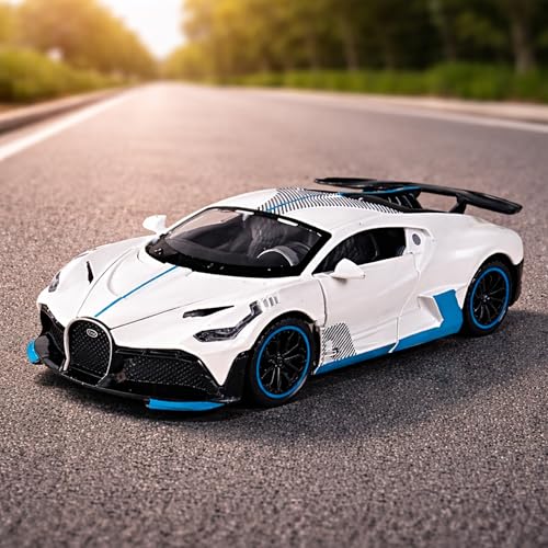 Image of Toyshine 1:32 Scale Die Super Fast Racing Model Car with Music and Lights Along with Pull Back Function Opening Doors Feature for Kids Boy Girl 3+, White