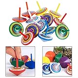 OFKPO 12 PCS Wooden Spinning Top Novelty Toy Gift for Children Kids