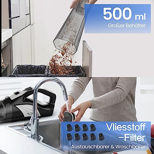 Hihhy Staubsauger, 600w 18Kpa Starke Saugleistung Staubsauger Beutellos, 4-in-1 Staubsauger mit Kable und Handstaubsauger Leicht, Stielstaubsauger für Tierhaare, Hartböden – Bild 7