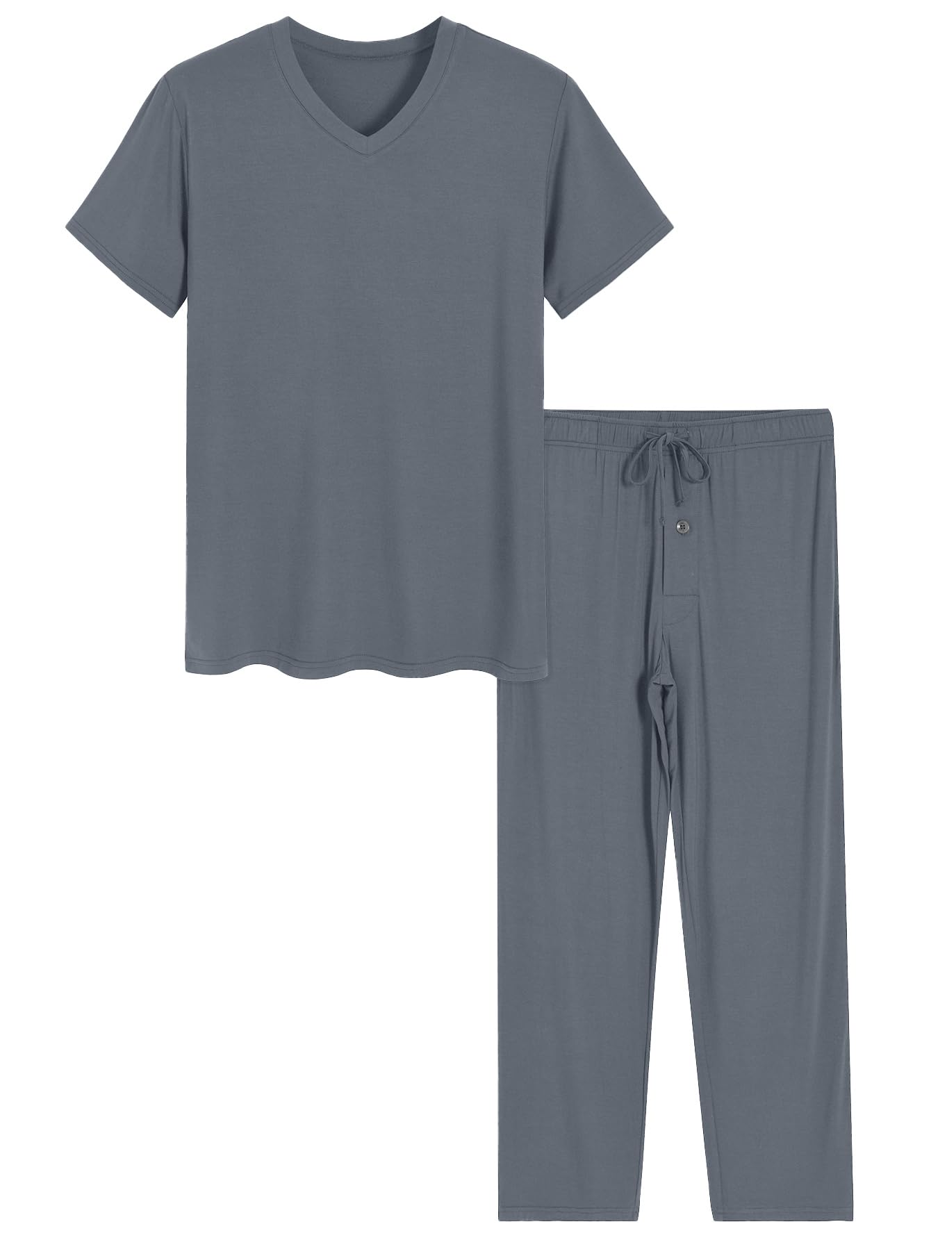 Latuza Men's Soft Pajama Set Viscose Short Sleeves Top with Pants