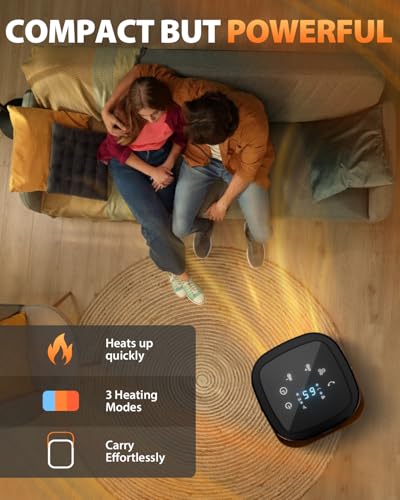 Brkioghte XY-612S Space Heater Indoor, Portable Electric Heaters For Indoor Use 1500W With Thermostat 12H Timer, Multi-Modes, 80° Oscillation thumb #1
